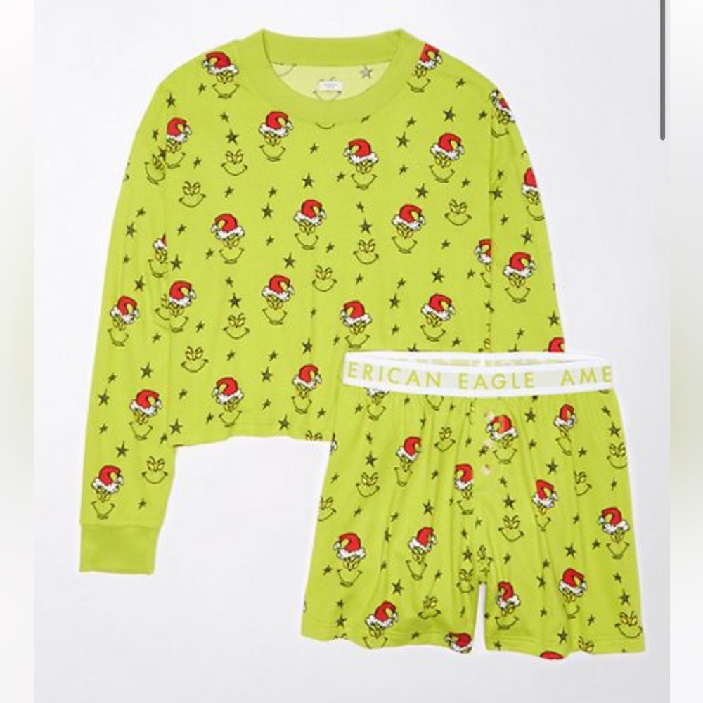AE Grinch Plush PJ Set